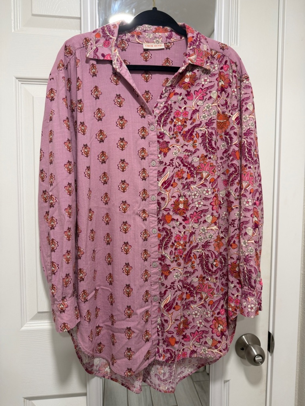 Knox Rose Pink Mixed Floral Button-Down Shirt